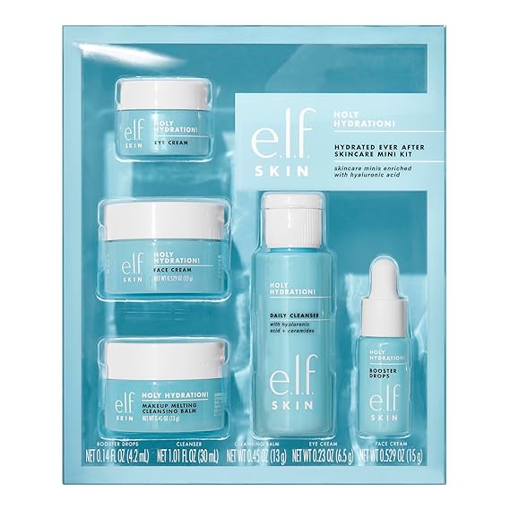 SKIN Holy Hydration! Hydrated Ever After Skincare Mini Kit, Cleanser, Makeup Remover, Moisturiser & Eye Cream For Hydrating Skin